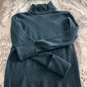 Cynthia Rowley Deep Teal Turtle Neck Cashmere Sweater